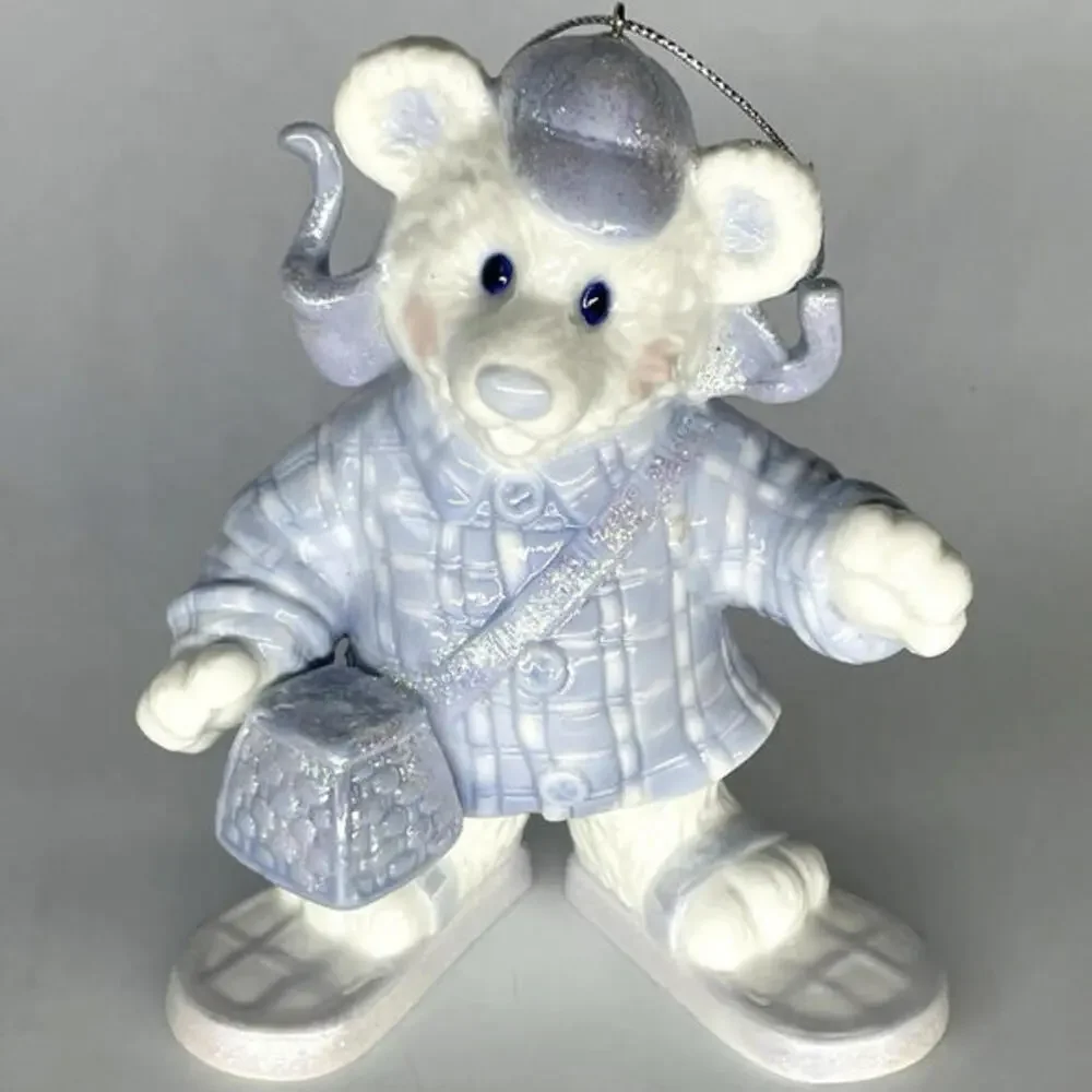 Polar Bear Snowshoes Porcelain‎ Christmas Ornament 5